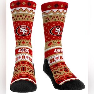SAN FRANCISCO 49ers Tacky Ugly Sweater Socks Sz. Men’s L/XL 9-13